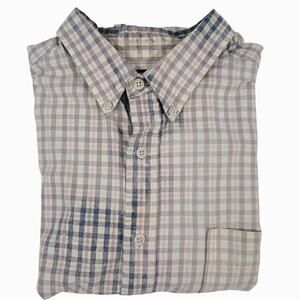 Abercrombie & Fitch Button Down Shirt Check Print Bleach Splatter Relax Fit XL